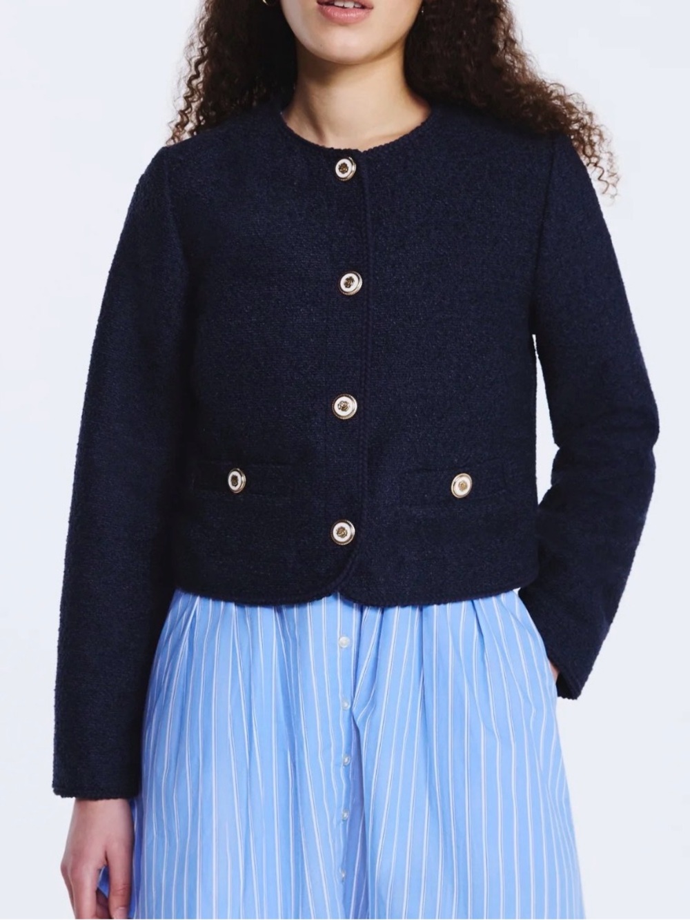 Free Assembly Women's Collarless Nubby Jacket with Long Sleeves Sz XXL NWT